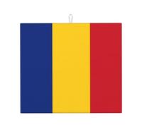 Tapis de séchage pour cuisine VVXBHGR Drapeau de la Roumanie Imprimés Ultra absorbant, réversible et élégant Tapis de comptoir de cuisine