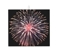 Tapis de séchage pour cuisine VVXBHGR feux d'artifice Blooming in the Night Sky Prints Ultra absorbant, réversible et élégant Tapis de comptoir de cuisine
