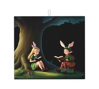 Tapis de séchage pour cuisine VVXBHGR The Elf of Learning Magic Books Prints Ultra absorbant, réversible et élégant Tapis de comptoir de cuisine