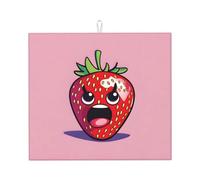 Tapis de séchage pour cuisine Wzywhj Angry Strawberry en éponge absorbant l'eau 45,7 x 40,6 cm