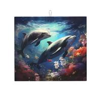 Tapis de séchage pour cuisine Wzywhj Belle baleine imprimée en éponge absorbant l'eau 45,7 x 40,6 cm