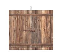 Tapis de séchage pour cuisine Wzywhj Country Barn Wood Door imprimé en éponge absorbant l'eau 45,7 x 40,6 cm