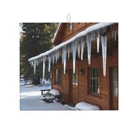 Tapis de séchage pour cuisine Wzywhj Icicles Under The Eaves Printing Made of Sponge Water Absorbent 45,7 x 40,6 cm