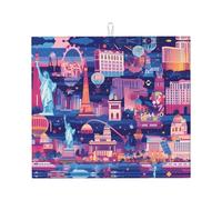 Tapis de séchage pour cuisine Wzywhj Las Vegas Night City Picture fabriqué en éponge absorbant l'eau 45,7 x 40,6 cm