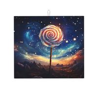 Tapis de séchage pour cuisine Wzywhj Lollipop in The Starry Sky imprimé en éponge absorbant l'eau 45,7 x 40,6 cm