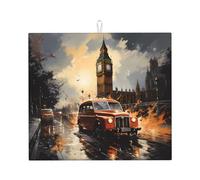 Tapis de séchage pour cuisine Wzywhj London Color Taxi Image fabriqué en éponge absorbant l'eau 45,7 x 40,6 cm