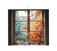 Tapis de séchage pour cuisine Wzywhj Mille grues en papier sur la fenêtre Imprimé en éponge absorbant l'eau 45,7 x 40,6 cm