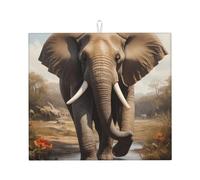 Tapis de séchage pour cuisine Wzywhj The Majestic Elephant Image en éponge absorbant l'eau 45,7 x 40,6 cm