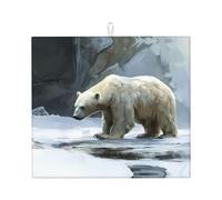 Tapis de séchage pour cuisine Wzywhj Wet Polar Bear Image en éponge absorbant l'eau 45,7 x 40,6 cm