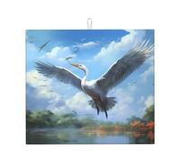Tapis de séchage pour cuisine YTUOPWE aigrettes qui prennent une photo ultra absorbant, réversible et élégant Tapis de comptoir de cuisine