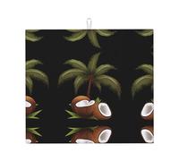 Tapis de séchage pour cuisine YTUOPWE belle image de cocotiers ultra absorbant, réversible et élégant tapis de comptoir de cuisine