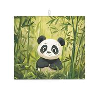 Tapis de séchage pour cuisine YTUOPWE Cheerful Bamboo Forest Picture Ultra absorbant, réversible et élégant Tapis de comptoir de cuisine