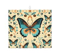 Tapis de séchage pour cuisine YTUOPWE Mass Dance of Butterflies Picture Ultra absorbant, réversible et élégant Tapis de comptoir de cuisine