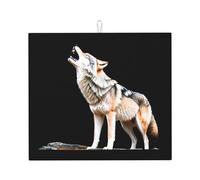 Tapis de séchage pour cuisine YTUOPWE The Lonely Wolf Picture Ultra absorbant, réversible et élégant Tapis de comptoir de cuisine