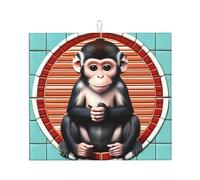Tapis de séchage pour cuisine YTUOPWE The Silent Monkey Picture Tapis de comptoir de cuisine ultra absorbant, réversible et élégant