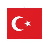 Tapis de séchage pour la cuisine Motif drapeau de la Turquie Noir
