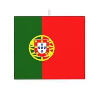 Tapis de séchage pour la cuisine Motif drapeau du Portugal Facile à nettoyer Multi-usage Noir