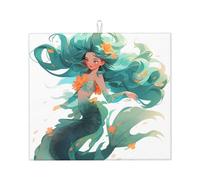 Tapis de séchage pour la cuisine Wzywhj Belle impression sirène en éponge absorbant l'eau 45,7 x 40,6 cm