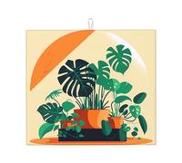Tapis de séchage pour la cuisine Wzywhj Dessin animé Tortue Dos en bambou Image en éponge absorbant l'eau 45,7 x 40,6 cm