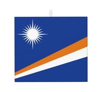 Tapis de séchage pour vaisselle de cuisine 40,6 x 45,7 cm, décoratif, durable, lavable et réutilisable, tapis absorbant motif drapeau des îles Marshall