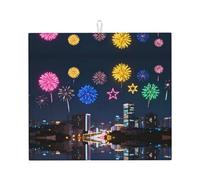 Tapis de séchage pour vaisselle imprimé feux d'artifice, grand tapis de séchage absorbant en pierre pour comptoir