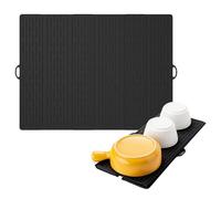 Tapis de Séchage pour Vaisselle - Tapis Séchant Pour Plan De Travail Cuisine - Plateau Égouttoir Silicone Pliable Grand Format Accessoire de Drainage pour Verres Bouteilles Casseroles Légumes Fruits