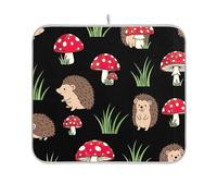 Tapis de séchage réversible en forme de champignon de dessin animé, tapis de séchage absorbant pour comptoir de cuisine, 45,7 x 61 cm