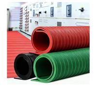 Tapis De Sécurité Électrique Isolé Haute Tension, Tapis en Caoutchouc Résistant À l'huile Et À l'usure, Rouleau De Tapis De Sol Haute Tension Ondulé Antidérapant(Rosso,5mm-1x5m)