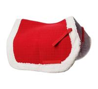 Tapis de selle à cru pour chevaux, tapis de selle ergonomique rouge Noël antidérapant, centre extra épais pour un soutien maximal, à cru, western