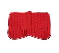 Tapis de Selle Double Corde Tapis de Selle de Cheval Doux et Respirant Tout Usage avec Dragonne et Sangle pour l'entraînement et la compétition d'équitation Tissu en Coton (Rouge)