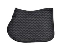 Tapis de selle matelassé avec motif chevron, design profilé avec bordure en corde, boucles de sangle tactile, rembourrage de 280 g avec mousse de 10 mm, doublure anti-humidité (noir, taille L, tout