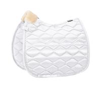 Tapis de selle pour cheval en satin cristal Eskadron Blanc Dressage