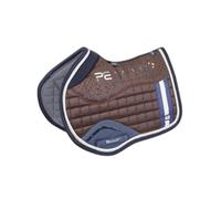 Tapis de selle pour cheval satin antidérapant Premier Equine Azzure Marron Full