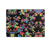 Tapis de sensibilisation à l'autisme - Motif cœur - 203,2 x 147,3 cm - Tapis de sol doux, antidérapant et durable pour salon, bureau, et plus encore
