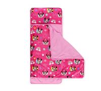 Tapis de sieste Disney Minnie Mouse pour enfant, sac de couchage doux avec oreiller intégré pour l’école.
