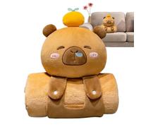 Tapis de sieste pour l'école maternelle, couverture Capybara, couverture Capybara douce et portable, coussin en peluche confortable pour pour Noël ou la Saint-Valentin
