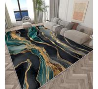 Tapis de sol 100 x 160 cm pour salon, tapis imprimé à rayures aquarelle de rêve marbré, lavable, tapis doux à poils courts et colorés, pour chambre à coucher, salle à manger, tapis antidérapant qui ne