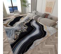 Tapis de sol 100 x 160 cm pour salon, tapis imprimé à rayures aquarelle de rêve marbré, lavable, tapis doux à poils courts et colorés, pour chambre à coucher, salle à manger, tapis antidérapant qui ne