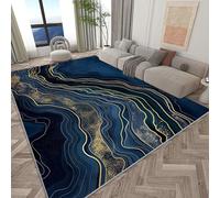 Tapis de sol 100 x 160 cm pour salon, tapis imprimé à rayures aquarelle de rêve marbré, lavable, tapis doux à poils courts et colorés, pour chambre à coucher, salle à manger, tapis antidérapant qui ne
