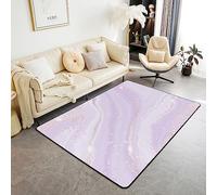 Tapis de Sol 100x150cm en Marbre Rose Violet, Tapis Aquarelle pour Filles, Tapis Galaxy Pastel sans Abri, Tapis de Sol Intérieur Texturé en Marbre Brillant, Antidérapant dans Le Salon