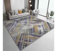 Tapis de sol 140 x 200 cm - Imprimé qui ne perd pas ses poils - Lavable en machine - Antidérapant - Motif agate abstrait pour chambre à coucher et salle à manger - Bleu sarcelle