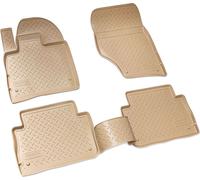 tapis de sol 3D en caoutchouc pour Audi Q7 Type 4L Année 2005 - 2015 Beige avec Edge