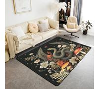 Tapis de sol 3D en forme de serpent, champignon, fleur, feuilles, antidérapant, plante d'animaux sauvages, tapis de sol d'intérieur, tapis d'entrée, bohème gothique, décoration d'intérieur, salon