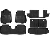 Tapis De Sol 3D en TPE pour Honda pour CR-V 2023-2024 7 Places | Interior Black Cargo Liner Back Cushion TPE Accessories Accessoire auto(7PCS Full Set)