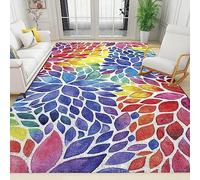 Tapis De Sol 3D Fleurs De Mosaïque Géométrique Rectangulaire Abstrait Multicolore Chambre Chambre D'Enfant Bureau Salon Couloir Cuisine Salle De Bains Salle De Jeux Lobby Tapis De Paillasson Tap -9A4E
