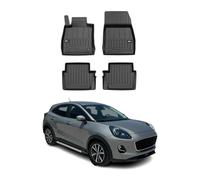 Tapis de Sol 3D TPE Premium Compatible avec Ford Puma 2019-2022 | Revêtement de Sol pour Voiture - Intérieur antidérapant - Bords Hauts - Noir