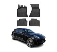 Tapis de Sol 3D TPE Premium Compatible avec Porsche Macan 2014-2018 | Revêtement de Sol pour Voiture - Intérieur antidérapant - Bords Hauts - Noir