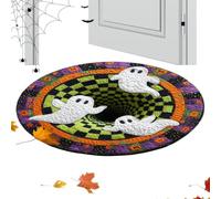 Tapis de Sol à Illusion d'Optique Squelette Fantôme à Illusion d'Optique | Carpette Ronde Moelleuse d'Halloween pour la Maison, Salon, Chambre, Cuisine, Entrée, Hôtel, Fête, , Intérieur, B