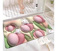 Tapis de Sol À Illusion Visuelle, Tapis 3D, Mignon et Adorable, Absorbant et Antidérapant, pour La Salle de Bain, La Chambre, Le Salon ou L'entrée(Pink,Medium)