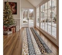 Tapis de Sol Absorbant Animaux Sauvages Léopard Tapis de Cuisine Antidérapant et Lavable Safari Girafe Tapis de Couloir Long Peau De Dalmatien Devant Evier, Entrée et Chambre 80x180 cm